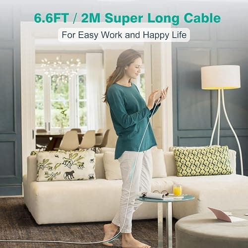 IFEART USB C to USB C Cable for MacBook Air MacBook Pro Charger, iPad Pro 13 12.9 11 inch, iPad Air 5 4, Mini 6, iPhone 17 16 15 Pro Max, Pixel, USBC Type C Fast Charging Cord 6.6FT thumbnail 7