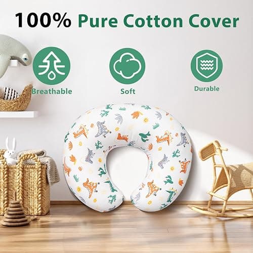 Resylp Nursing Pillow, Breast Feeding Pillows for Women, Removable Cotton Cover with Breathable Firm Fill, Baby Feeding Pillow for 0-12 Months, Breastfeeding Pillows, Machine Washable thumbnail 4