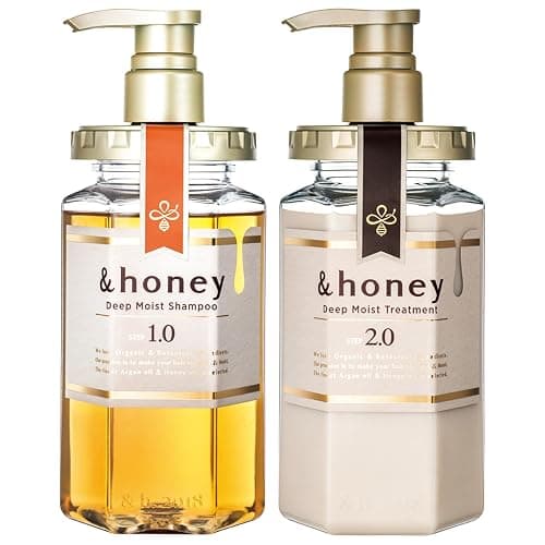 [Genuine Product] &honey Deep Moist Shampoo & Conditioner Set 440mL+450g/14.87.fl.Oz+15.69Oz (Sampoo and Conditioner Set) - Image 1