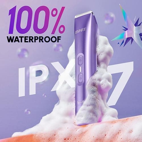 Bikini Trimmer for Women Dual Head – IPX7 Waterproof & Painless Electric Razor for Pubic Hair, Face, Legs, Underarms – Portable Cordless Shaver with Fast Charging, Teen Girl Gifts Trendy Stuff, Purple thumbnail 5