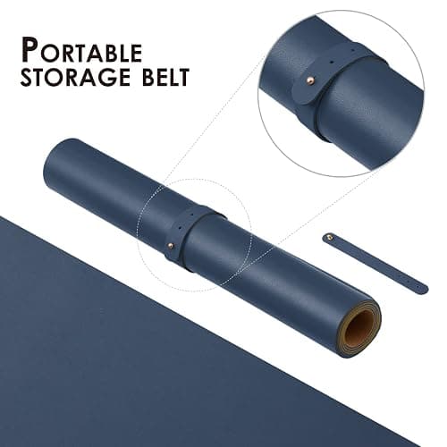 Cork Desk Mat - Dual-Sided Desk Pad for Office and Home - Desk Organization and Accessories - Ideal for Large Mouse Pad and Desk Mats on Top of Desks(Dark Blue,90cmx 43cm) thumbnail 4