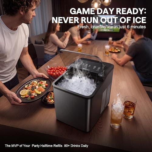 Nugget Ice Maker Countertop, Soft Chewable Pellet Ice, 35lbs/Day | Stainless Steel Ice Maker Ready in 6 Mins with Touch Screen, Auto Ice Drop, Self-Cleaning, Scoop Included for Kitchen Office thumbnail 8