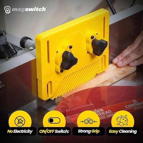 Magswitch Woodworking Tools Starter Kit and Accessories, with Featherboard, Mounting Push Block, and Welding Magnetic Base Clamp Holder for Table Saw Jig, Router Table, Jointer and Band Saw, Yellow thumbnail 4