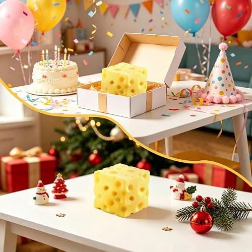 Cheese Squishy 2.4 Inch,Squishies Cheese Block Squeeze Toy,Stress Relief Sensory Fidget Toy,Holiday & Birthday Gifts for Teens & Adults thumbnail 6