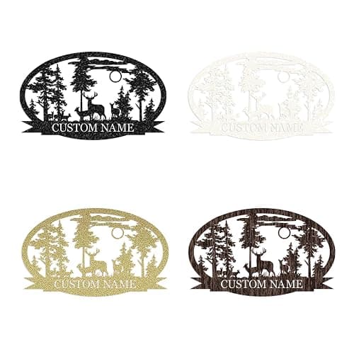 Personalized Deer Metal Cabin Sign | Custom Metal Sign | Personalized Camping Signs | Deer Hunter Gift | Custom Signs Outdoor Metal | Custom Family Name Sign | Cabin Decor | Porch Sign thumbnail 5