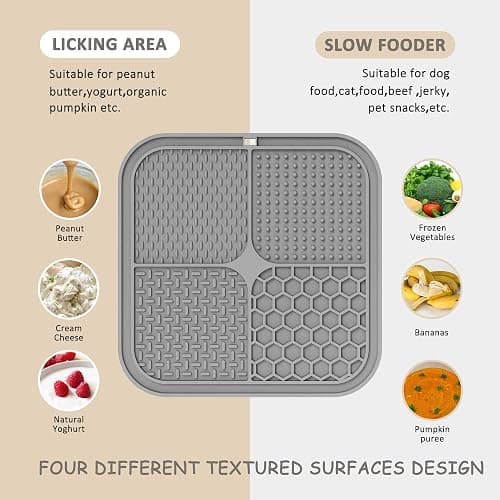 ChefAide 2 Pack Lick Mat for Dogs, Cats & Puppies with Suction Cups | 8.5×8.5 inch, Dog Anxiety Relief, Slow Feeder Dog Bowls, Ideal for Bathing, Grooming and Training, Relieves Boredom thumbnail 3