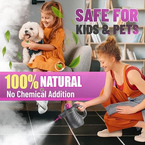 Pressurized Handheld Steam Cleaner with 10pcs Accessories&Safety Lock, Multi-Purpose Natural Deep Cleaning Steamer, Multi-Surface Steamer for Cleaning Home, Car, Upholstery, Grout and More thumbnail 3