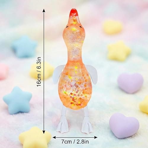 Squishy Stress Relief Animal Toys - 4pcs Colorful Glitter Fidget Toys, Cute Soft Squeeze Toys, Moldable Sensory Toy for Adult, Kids, Party Favors Anxiety Relief Squishy Toys(Duck) thumbnail 2