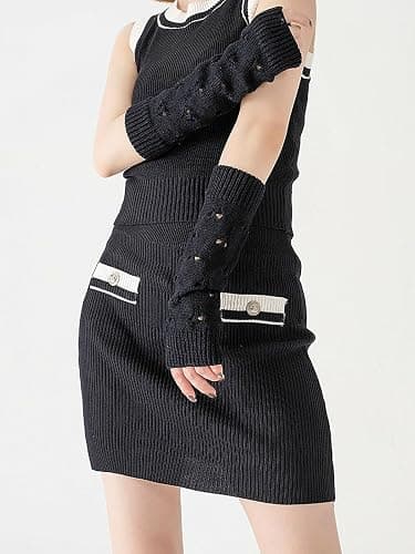 URAWESO Goth Arm Warmers Emo Punk Y2k Arm Sleeves Fingerless Gloves Cosplay Costume - Black04 thumbnail 5