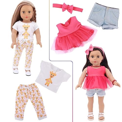 K.T. Fancy 10 Sets American 18 Inch Doll Clothes and Accessories Include Doll Clothing Dress Fit for 18 inch Dolls ( No Doll ) thumbnail 6
