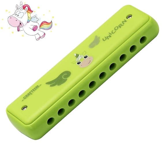 Crafteem Color Blues Harmonica, Key of C for Kids, Children, Toddler and Beginners,10 Hole 20 Tones Musical Instrument Toy Gift - Image 1