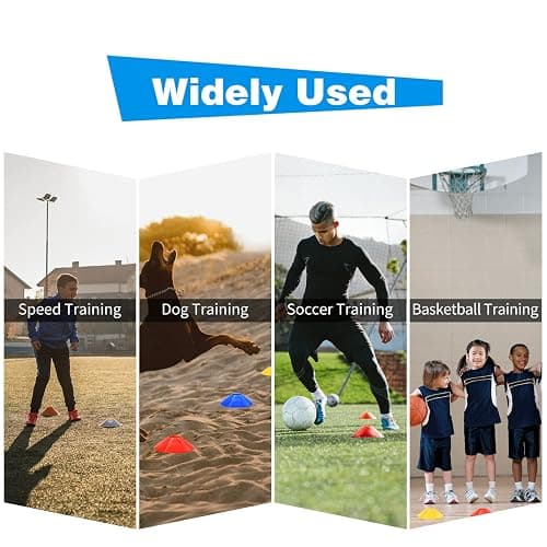 25/50/100pcs Disc Cones, Agility Soccer Cones with Carry Bag and Holder | for Sports Training, Football, Soccer, Basketball, Coaching, Practice Equipment thumbnail 5