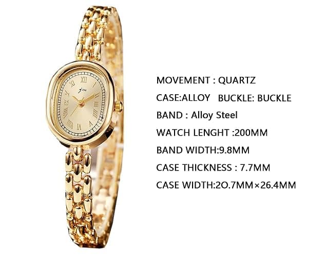 PASOY Women’s Bracelet Watch Small Face – Elegant Oval Quartz Analog Wristwatch with Metal Link Band, Gold & Silver Options, Slim Roman Numeral Dial Dress Watch for Ladies thumbnail 2