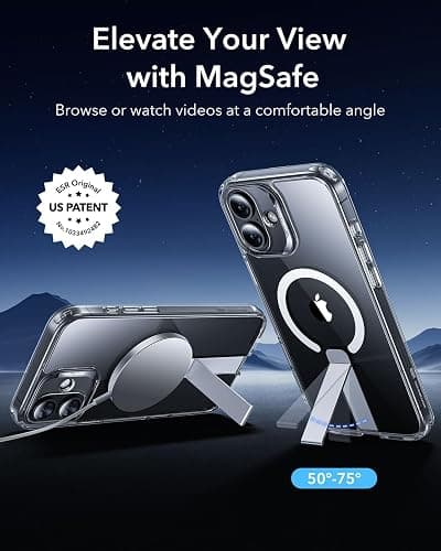 ESR for iPhone 16 Case with Kickstand, Compatible with MagSafe, Magnetic Case for iPhone 16, Fully Adjustable Flickstand, Military-Grade Protection, Shockproof Case, Boost Series, Clear thumbnail 2