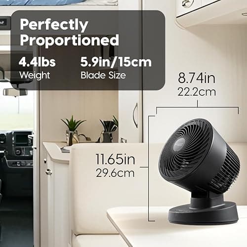 IRIS USA WOOZOO Air Circulator Fan with Remote, Oscillating, 3 Speeds, 56ft Max Air Distance, Adjustable Tilt, Quiet Motor, Small Fan for Bedroom, Office, Dorm, Black thumbnail 2