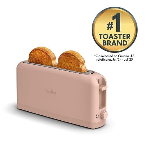 bella 2 Slice Slim Toaster, Fits-anywhere™ Kitchenware, 6 Setting Shade Control with Reheat & Cancel Buttons, Fits sourdough, 10” Long Slot, Anti Jam & Auto Shutoff, 900 Watt, Blossom thumbnail 4
