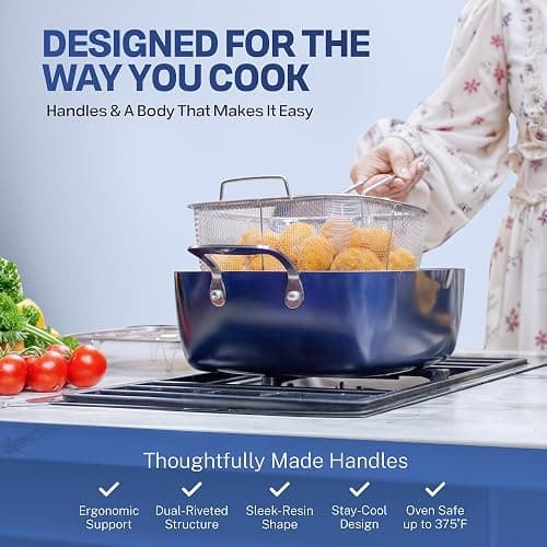 GRANITESTONE 20 Pc Kitchen Pots and Pans Set Non Stick Cookware Set, Kitchen Cookware Sets with Deep Frying Pan Set and Bakeware Set, Made Without PFOA and PFOS, Oven and Dishwasher Safe thumbnail 7