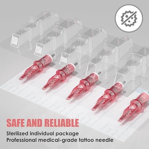 Neebol 50Pcs Tattoo Cartridge Needles Assorted Mixed Sizes - #12(3/5/7/9RL、5/7RS、7/9/15RM、15M1) - Professional Tattoo Needles Cartridges for Lining & Shading Disposable Membrane for Tattoo Pen thumbnail 6