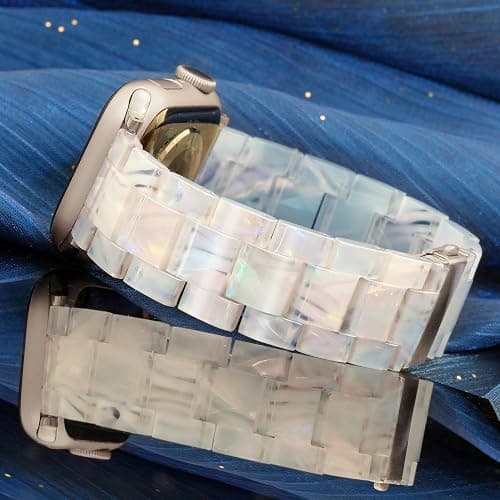 Pleixiu Lightweight Resin Band For Apple Watch Series 11 10 SE 9 8 7 6 5 4 3 2 1 Ultra 3 2, Fashion Adjustable Replacement Strap for iWatch Bands 38mm 40mm 41mm 42mm 44mm 45mm 46mm 49mm for Women Men thumbnail 2