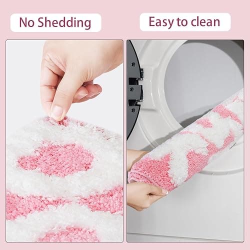 TOIVO You Look Good Bath Mat - Stylish Funny Pink Bathroom Rug with Cute Words, Absorbent & Non-Slip - 25x21 inch (Pink) thumbnail 6