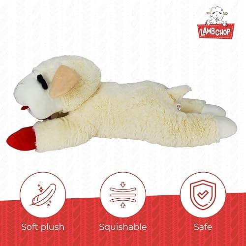 MULTIPET Officially Licensed Lamb Chop Plush Dog Toy, Jumbo, 24-Inch, White (48388) thumbnail 3