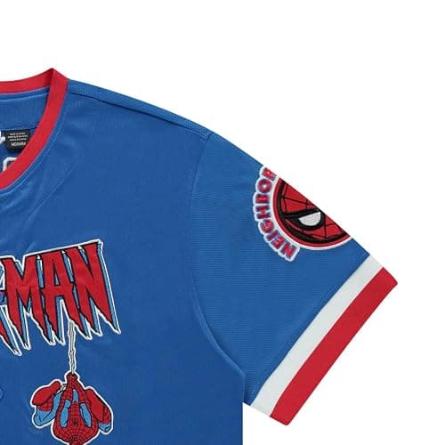 Marvel Spiderman Men's Baseball Jersey - Mens Classic Comics Spiderman Baseball Jersey Avengers Fashion Shirt thumbnail 4