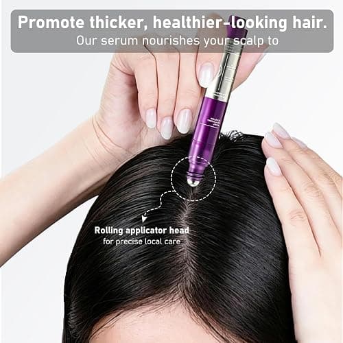 Hair Thickening Serum for Hair Loss, Korean Hair Growth Serum Roll On for Men and Women, Clinically Tested Rosemary Hair Growth Oil for Thinning Hair, Scalp Treatment, 0.5 Fl Oz thumbnail 4