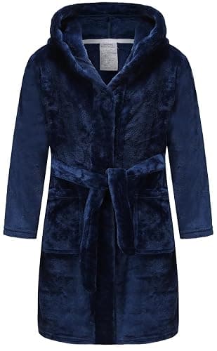 E.W Apparel Boys Fleece Robe Girls Hooded Bathrobe Toddlers Soft Fuzzy Robe for Kids - Image 1