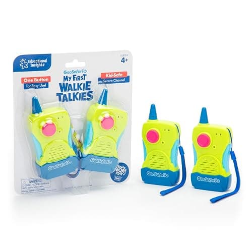 Educational Insights GeoSafari My First Walkie Talkies 2-Pack - Walkie Talkies for Kids, Kids Outdoor Toys, Camping and Adventure Toy, Kid-Friendly Handheld Radios for Girls & Boys Gifts Ages 4+ - Image 1
