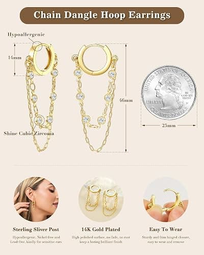 Dangle Earrings (Gold) thumbnail 5