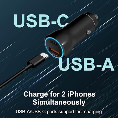 iPhone 17 16 15 Car Charger, [Apple MFi Certified] USB C Car Charger 43W Fast Charging with 3.3 FT Type C to C Cable, USB Car Adapter for iPhone 17/17 Pro/17 Pro Max/Air/16/15 thumbnail 5