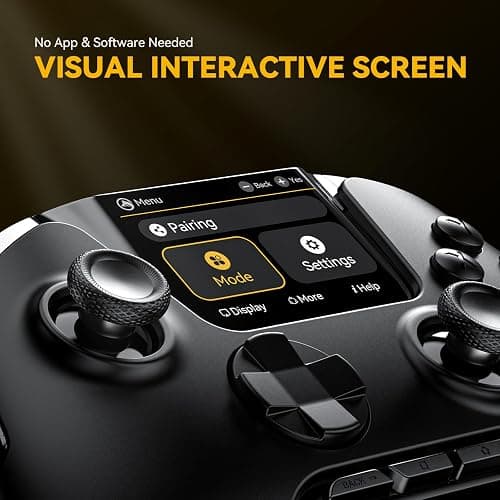 ManbaOne Interactive Screen Wireless Gaming Controller for PC/Switch/Switch 2/iOS/Android,Hall Effect Stick & Trigger,RGB Lighting,Remappable Buttons,1800mAh with Charging Dock (Black) thumbnail 2