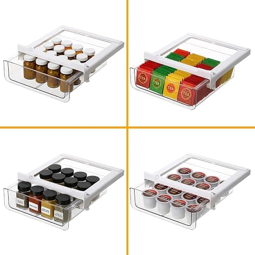 vacane Under Shelf Basket Organizer, Under Shelf Storage Drawer Pull Out, Under Cabinet Basket Hanging Holder for Cupboard Cabinet Pantry Kitchen, Add-on Space Saver thumbnail 3