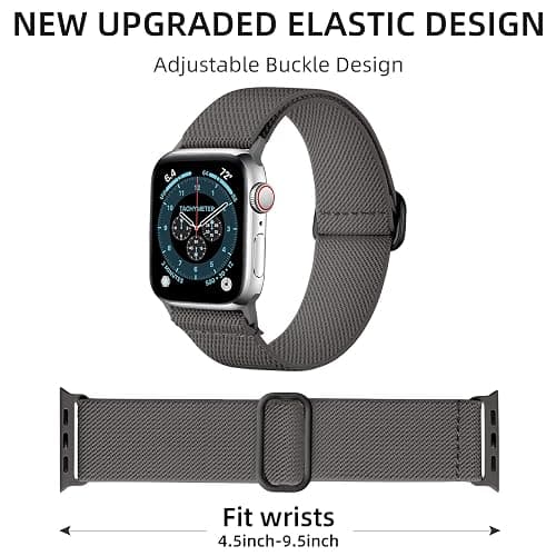 DaQin 3 Pack Braided Stretchy Solo Loop Compatible with Apple Watch Band 38mm 40mm 41mm 42mm 44mm 45mm 49mm Women Men, Sport Elastic Nylon Wristband for iWatch Series 9 8 7 6 5 4 3 2 1 SE Ultra/Ultra thumbnail 3