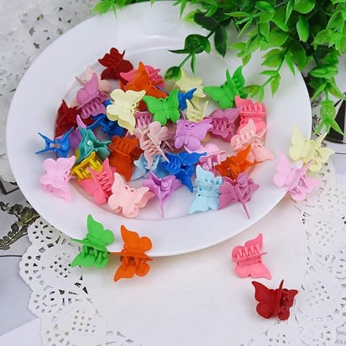 EAONE Matte Mini Butterfly Clips, Colorful Mini Hair Claw Clip for Girls and Women, 90s Y2K Cute Hair Styling Accessories, More than 10 Asscorted Colors, Set of 50 thumbnail 7
