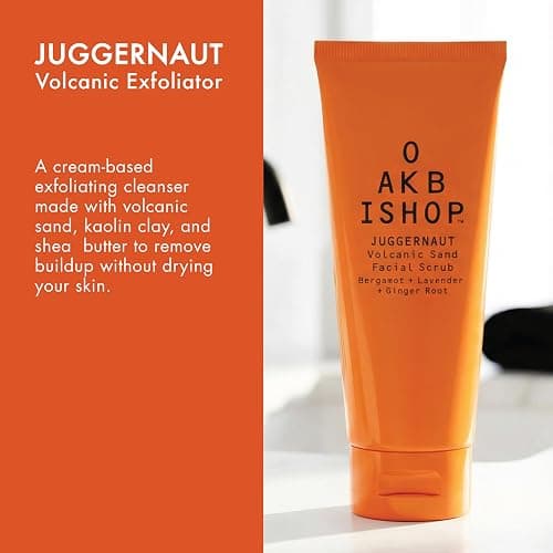 Oak Bishop Juggernaut Men's Volcanic Sand Exfoliating Cleanser for Smoother Skin – Made in USA – Deep Pore Clean, Bergamot, Lavender and Ginger Root, 3.4 fl oz thumbnail 2