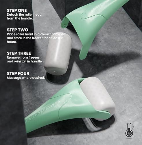 ROSELYNBOUTIQUE Ice Roller for Face Wrinkles Fine Lines Puffiness Stick Massager Facial Skin Care Tools Self Care Gifts for Men Women (Green) thumbnail 4