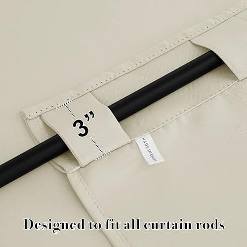 RYB HOME Blackout Curtains for Living Room Thermal Insulated Privacy Solar Drapes for Kids Bedroom Cafe Bathroom, 42 inch Width x 45 inch Length, Beige, 2 Panels thumbnail 6