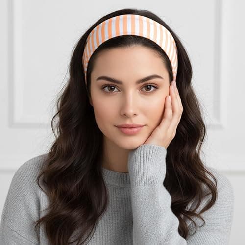 MBAIYO 4pcs Striped Headbands for Women Wide Non Slip Elastic Headbands Stretchy Trendy Thick Stripe Head Bands Bandanas Workout Yoga Running Cute Hair Band for Women's Hair Accessories thumbnail 7