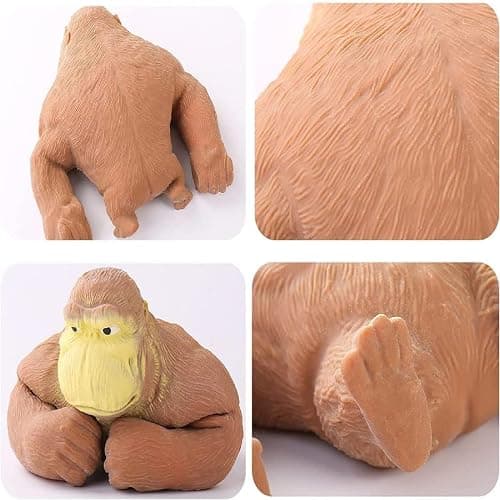 Squeeze Toy, Squishy Monkey Toy,Stretchy Glue-Sand Filled Rubber Gorilla,Elastic Stretchable, Autism,Decompression Toy for Adults and Children Animal for,Gift for Christmas, (Medium Edition) thumbnail 3