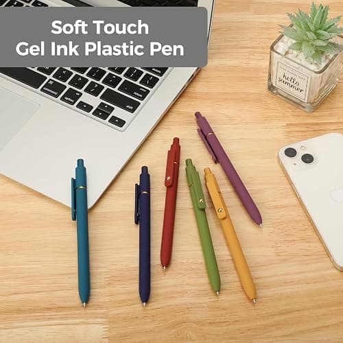 Ddaowanx Gel Pens, 12 Pcs 0.5mm Quick Dry Black Ink Pens Fine Point Smooth Writing Pens, Cute Office School Supplies Gifts for Women (12 Pcs Vintage-Black Ink) thumbnail 6