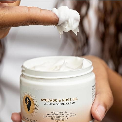 Bounce Curl Avocado & Rose Oil Clump and Define Cream, Enhance and Define Wavy, Curly, and Coily Hair, 6 oz thumbnail 4