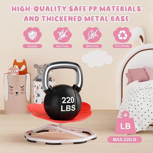 Qusases Sensory Swivel Chairs for Kids, Spinning Chair for Autistic Kids, Sit and Spin Sensory Toys, Training Body Coordination, Autism ADHD Chairs Indoor Outdoor Play Equipment (Red) thumbnail 4