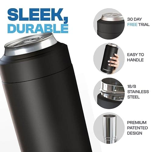 Frost Buddy Universal Can Cooler, Stainless Steel, Pink Checkered | Fits 12oz, 16oz, slim cans, tall boys, bottles | Metal beer chiller & can insulator | Sweat-proof | 24-hour cold thumbnail 5
