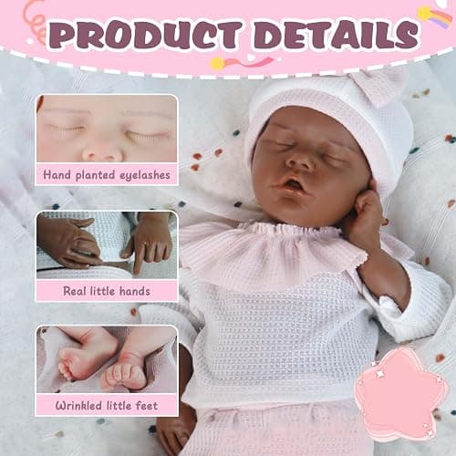 MEIVCOS Baby Dolls, 18.11 Inch Full Soft Body Realistic Newborn Baby Doll, | 1:1 Lifelike Newborn Dolls Non Vinyl Realistic Reborn Toddler Dolls Boy Washable Sleeping Doll thumbnail 2