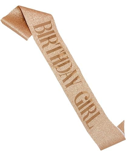 Shimmer Anna Shine Glitter Birthday Sash for Women (Rose Gold Glitter) - Rose Gold Glitter - Image 1