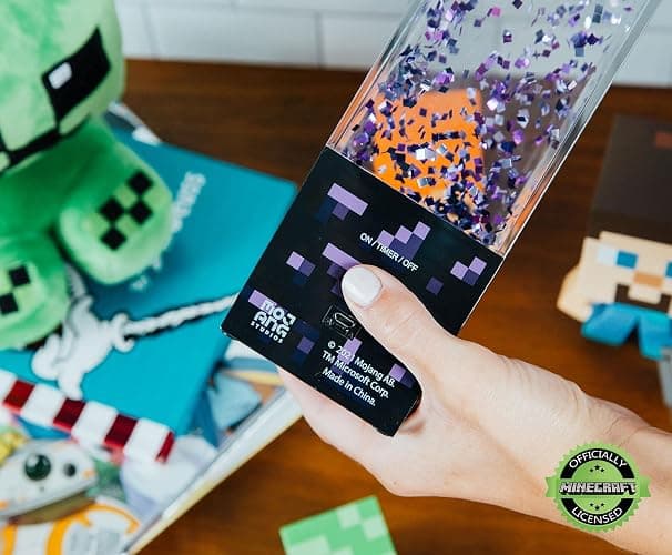 Minecraft Multi-Nether Portal Glitter Motion Lamp | LED Light, Bedside Table Lamp for Desk | Home Decor Accessories and Room Essentials | Official Video Game Collectible | 12 Inches Tall thumbnail 4