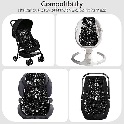 Hooyax Infant Car Seat Insert with Ultra-Thick Head Support - Universal 3-in-1 Baby Car Seat Cushion Set, Dual-Sided Newborn Carseat Insert for Carseat, Stroller, Bouncer, Swing(Apricot) thumbnail 6