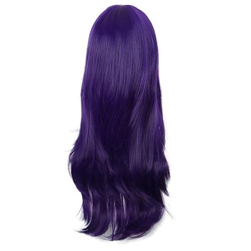 MapofBeauty 28 Inch/70cm Women Side Bangs Long Curly Hair Cosplay Wig (Dark Purple) thumbnail 4