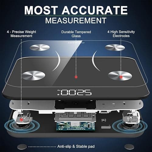 Bluetooth Body Fat Scales, INSMART Smart Digital Bathroom Weight Weighing Scales for Body Composition Analyzer with Smart APP, Body Composition Fitbit Scales for Fitness (ST/LB/KG) thumbnail 6